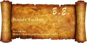 Busch Eszter névjegykártya